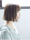 〈SIDE〉くすみカーキの切りっぱなし外ハネボブ【自由が丘】