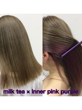 ヘアーメイク トレコローリ(hair make trecolori) 【trecolori 津田沼】ミルクティー×インナーピンクパープル