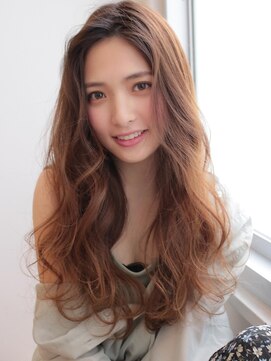 アグ ヘアー セント 鹿児島中央駅2号店(Agu hair st.) 《Agu hair》かき上げルーズウェーブのこなれロング