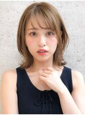 ★30代40代50代イメチェンラベンダーカラー耳かけくびれミディ