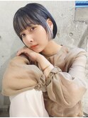 小顔に見える大人ショートボブ/インナーカラー