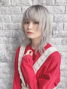 リアイス(Re:ICE) ミニウルフ/くすみブルー/流れるレイヤー/インナーハイライト