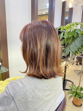 ヘアアーク(HAIR arc) ロブ#ピンクベージュ#韓国#外ハネ#奏の杜#京成大久保#京成津田沼