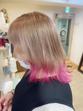 アンククロス 表参道(ANKH CROSS) カラーバターでピンクの裾カラー♪