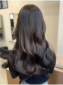 4520アッシュブラック髪質改善レイヤーロング艶髪ワンホンヘア