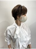 大人ガーリー チョコレート プリカール 小顔 丸みショートボブ