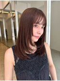 ◆レイヤーロング/レイヤーカット/銀座/艶ブラウン/姫カット