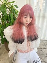 ネス(ness)&nbsp;ペールピンク/裾カラー／ステップカット/ロング