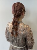 【haif】お呼ばれヘアセット 編みおろしアレンジ
