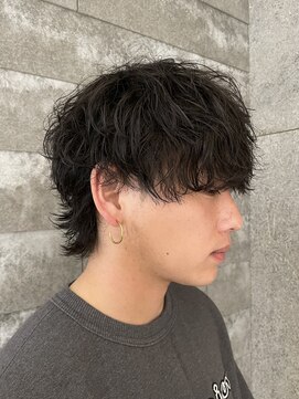 ニアウ 伊勢崎連取店(Niau) メンズマッシュウルフ波巻きスパイラルパーマ