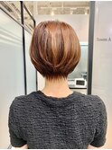 ◇大人可愛い20代30代40代50代前下がりショートボブ丸みショート