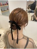 シニヨン/ベロアアレンジ/ヘアアレンジ