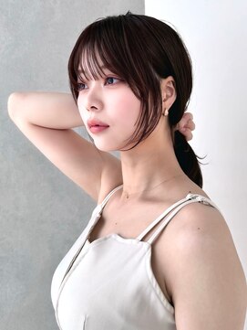 カシュカシュ 表参道(cache cache) 薄め前髪顔まわりレイヤーシースルーぱっつん前髪おくれ毛