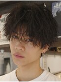 メンズ波巻きシャドウパーマ渋谷原宿