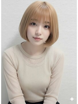 アース 栄店(HAIR&MAKE EARTH) earthショートレイヤーボブミルクティー丸みショートボブ