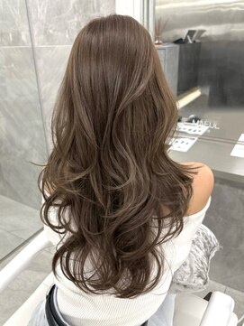 マウルルナ(MAEUL luna) 前髪イメチェン　ピンクベージュ　アンブレラカラー