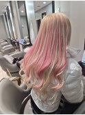 ブロンド×ピンク