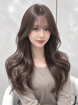 アロン(ALLON) 艶ブラウン×韓国風レイヤーロング