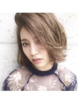 モアナサーフライダー(Moana surfrider)&nbsp;ミルクティーベージュ×ボブ　デザインカラー切りっぱなしボブ