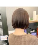 ミニボブ　地毛風ストレート　縮毛矯正