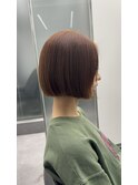 首が綺麗に見えるボブ【オレンジヘア/ボブ/ブリーチなし】