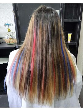 バカラ ヘアー 北花田(BAKARA HAIR) カラーエクステ☆赤と青