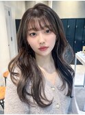 ロングくびれヘア美髪韓国ヘア顔周りレイヤー_F0501