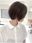 高崎髪質改善白髪ぼかしハイライトショートボブカット30代40代