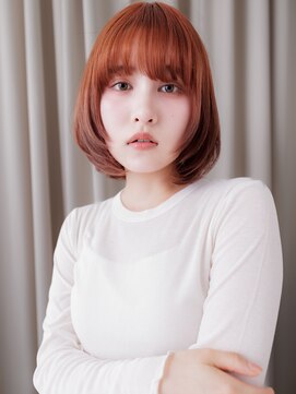 カバーヘア イヴ 戸頭店(COVER HAIR EVE) ペールオレンジ姫カットレイヤースタイル丸みボブZ戸頭10代20代