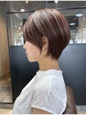 ハイライトたっぷりショート◎ピンクベージュカラー/Megu