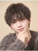 波巻きシャドウパーマラウンドマッシュウルフ