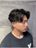 フェザーパーマメンズフェードスタイルローフェード