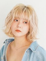 ニューヨークニューヨーク 桂店(NYNY)&nbsp;☆【小顔見せ】ハイトーン×顔周りレイヤー×ゆるふわボブ
