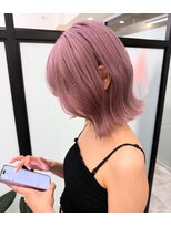 ジゼル 栄 矢場町(Giselle)&nbsp;RENYA 切りっぱなしボブ モーヴピンク ハイトーンカラー