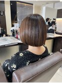 艶ボブ×透け感アッシュブラウンカラー