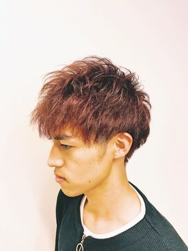 バーバーショップ テト キタヤマ(barber shop tete kitayama) ルビーレッド★ツーブロックマッシュ