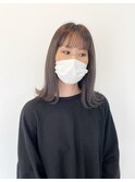 くびれボブ グレージュ ハイ透明感カラー