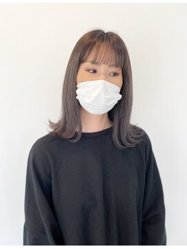 エンリッチヘア(enrich hair) くびれボブ グレージュ ハイ透明感カラー