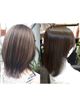 グレイカラーも理想の色味と質感を＊やわらかで明るい印象に♪伸びても気になりにくい明るい白髪染めが◎