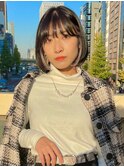 丸みボブ×インナーカラー◎