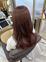 ブリーチなしダブルカラーで明るめチェリーレッド