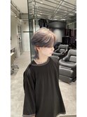 センターパートウルフ ×ネイビーエンドカラー