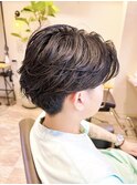 Haleブルーブラックフェザーパーマサーフカールニュアンスパーマ