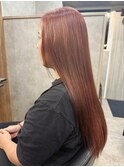ピンクレッドカラー#ブリーチなしカラー#錦糸町#派手髪#ロング