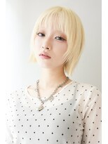 テトラ バイ ネオリーブ 横浜西口店(tetra by neolive)&nbsp;ケアブリーチレイヤーボブブロンドカラーウルフ横浜N