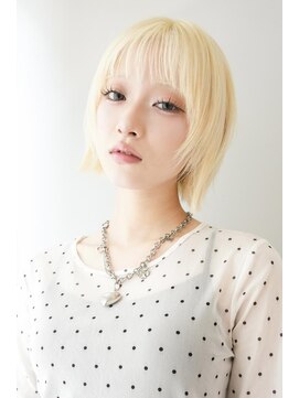 テトラ バイ ネオリーブ 横浜西口店(tetra by neolive) ケアブリーチレイヤーボブブロンドカラーウルフ横浜N