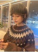 ショートウルフ×パーマ