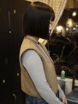 チャプター 問屋町(chapter)&nbsp;ケアカラー暗髪ダークブラウン切りっぱなしボブ似合わせカット