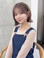ガーデン 渋谷(GARDEN)&nbsp;小顔ミルクティーブロンドヘアスタイル前髪似合わせ外ハネボブ