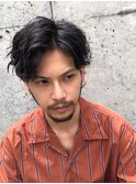 かき上げヘアフェザーマッシュツイストパーマソフトツーブロック